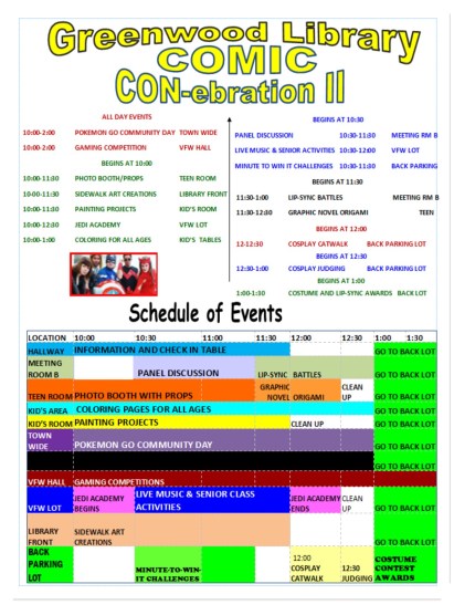 2019 SCHEDULE OF EVENTS Greenwood Library